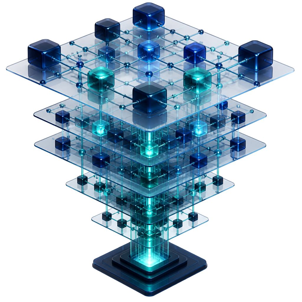 Isometric visualisation of layered workforce data being resolved into structured annual observations